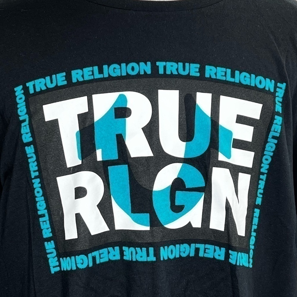 True Religion World Tour Frame SS Crew Neck Tee Shirt - Picture 6 of 9